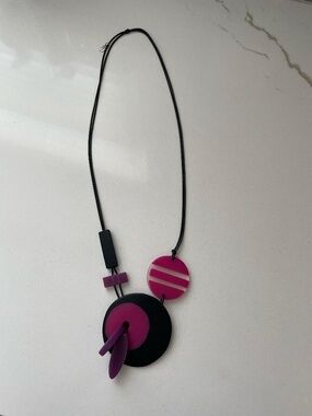 Sylca Brand Necklace in Pink/Black